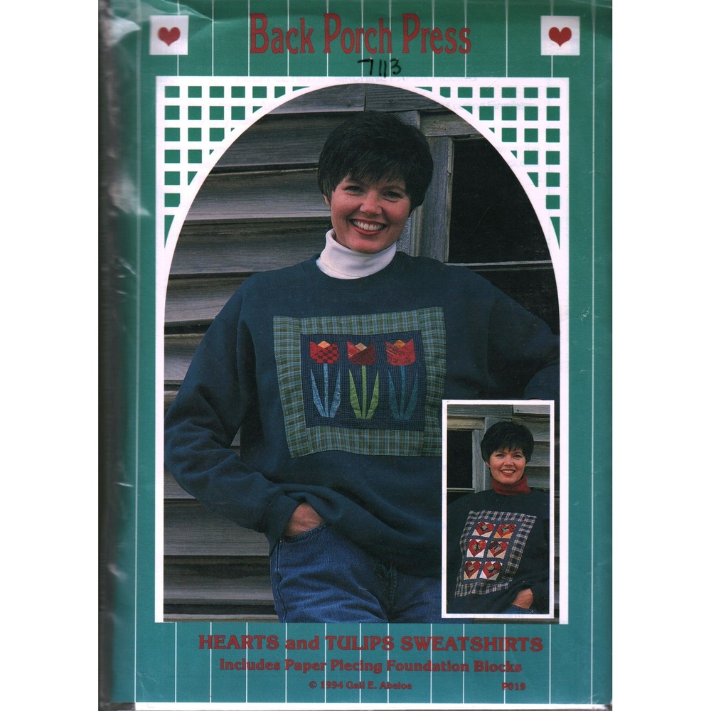 Back Porch Press Hearts and Tulips Sweatshirts Sewing‎ Pattern Gail Abeloe 7113